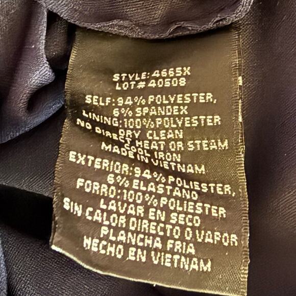 Xscape “Lindsay” Long Scuba Crepe Off the Shoulder Dress Navy Women’s Sz 16 - Picture 6 of 7